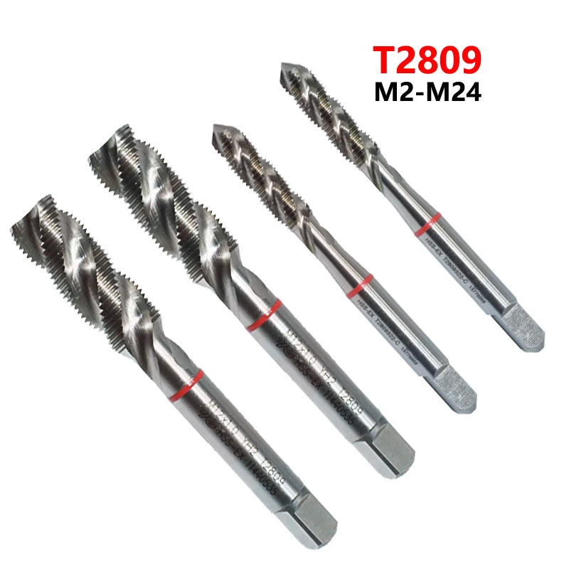 Original T2809 M2-M24 Spiral Flute Taps for Multi-Purpose M3 M4 M8 M10 M12 M14 M16 M18 M20 M24 Tapping for Steel Cast Iron CNC
Original T2809 M2-M24 Spiral Flute Taps for Multi-Purpose M3 M4 M8 M10 M12 M14 M16 M18 M20 M24 Tapping for Steel Cast Iron CNC