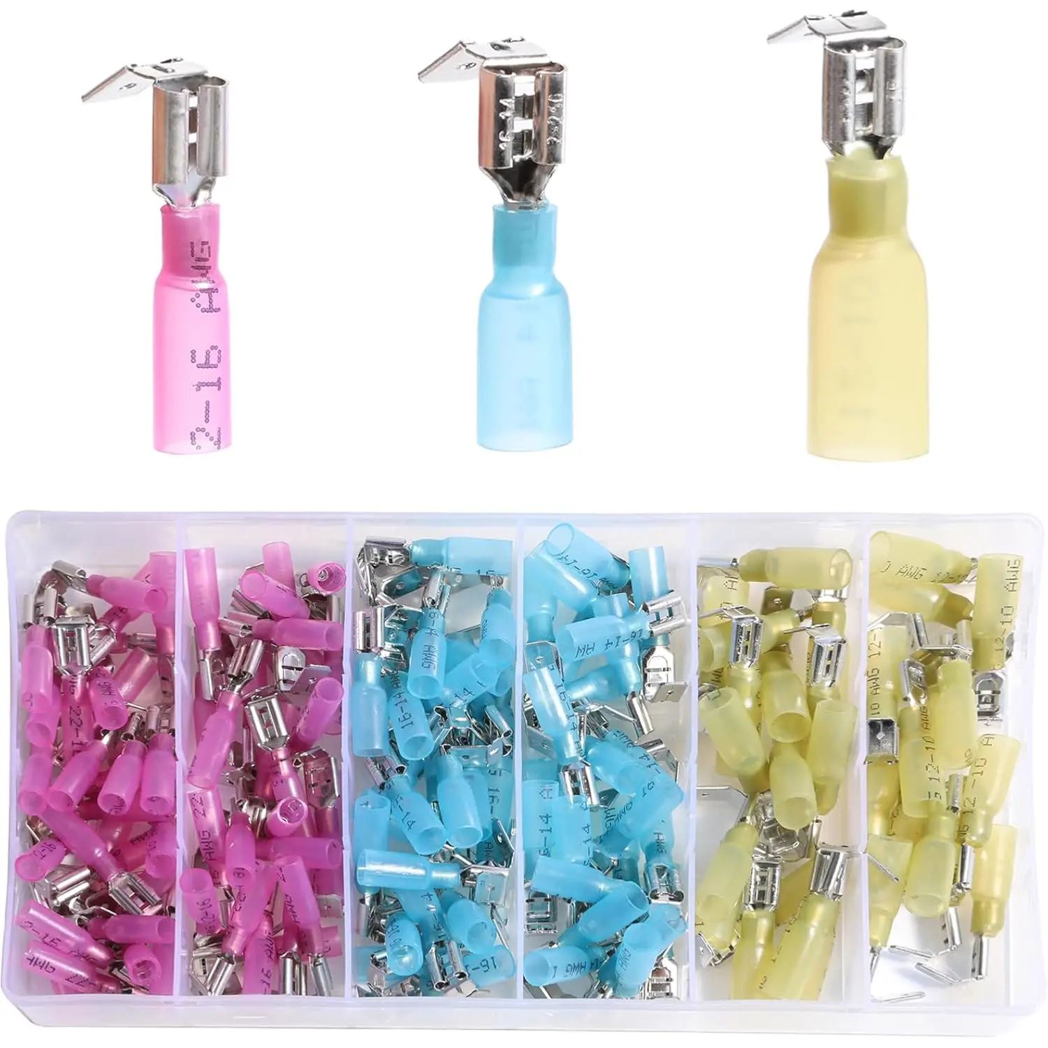 Термоусадочные лопаточные клеммы, комплект разъемов 22-16/16-14/12-10 AWG, быстрое сращивание, обжимные автомобили, грузовики, лодки, разъединение проводов
Термоусадочные лопаточные клеммы, комплект разъемов 22-16/16-14/12-10 AWG, быстрое сращивание, обжимные автомобили, грузовики, лодки, разъединение проводов