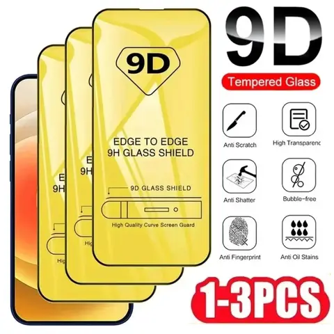 1-3 sztuk szkła hartowanego 9D do Xiaomi Redmi Note 13 Pro 12 11 10 9 8 7 8T 9S 10S 11S 12S 13C 9A 9C 9T 12C 11A 10C Screen Protector