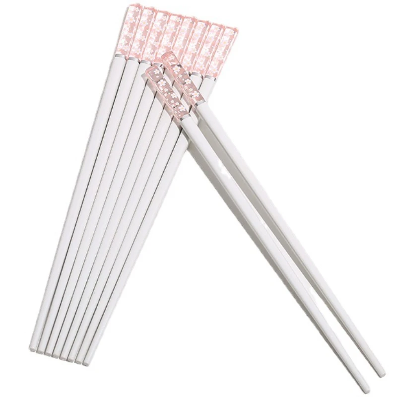 5 Pair High Temperature Resistant Chopsticks Non-slip Amber Cherry Blossom Alloy Chopsticks Japanese Style Reusable Tableware
5 Pair High Temperature Resistant Chopsticks Non-slip Amber Cherry Blossom Alloy Chopsticks Japanese Style Reusable Tableware