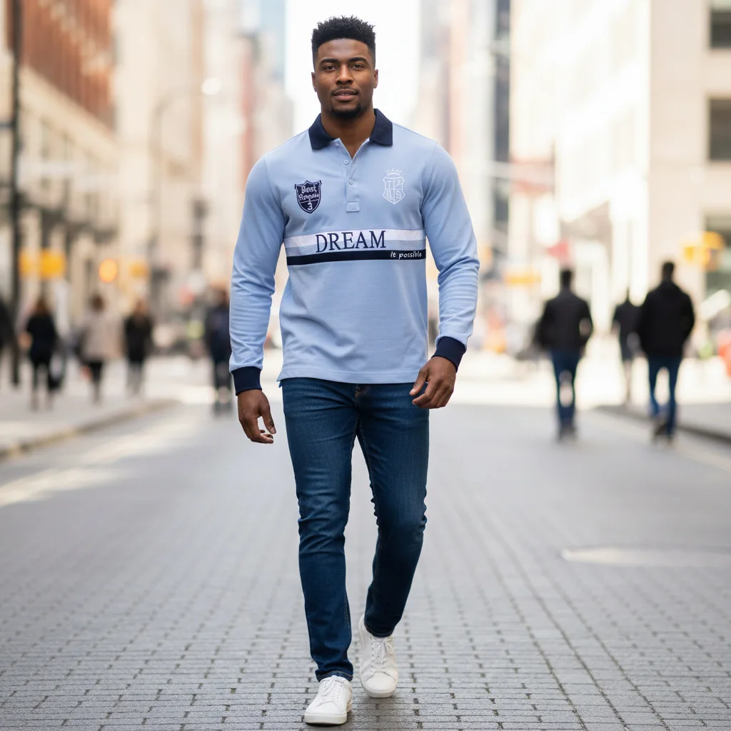 Dream Chaser Men's Long Sleeve Polo Shirt, Original "Dream Come True" Embroidery Fashion Color Blocking Cotton T-Shirt Trendy
Dream Chaser Men's Long Sleeve Polo Shirt, Original "Dream Come True" Embroidery Fashion Color Blocking Cotton T-Shirt Trendy