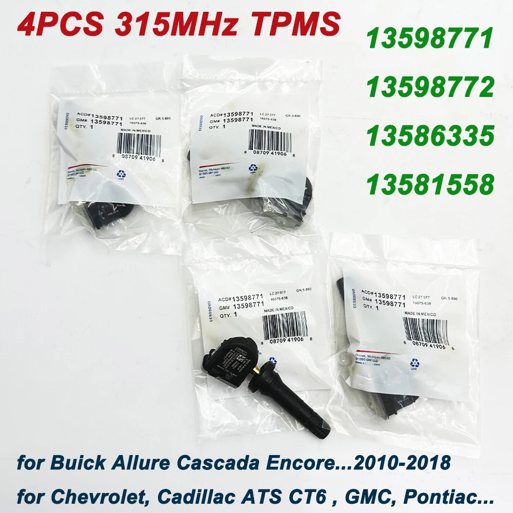 In Stock 4PCS 13516164 13598772 13598771 For2018 2019 2020 2021 2022 2023 GMC CHEVROLET EQUINOX 315MHz TIRE PRESSURE SENSOR TPMS
In Stock 4PCS 13516164 13598772 13598771 For2018 2019 2020 2021 2022 2023 GMC CHEVROLET EQUINOX 315MHz TIRE PRESSURE SENSOR TPMS
