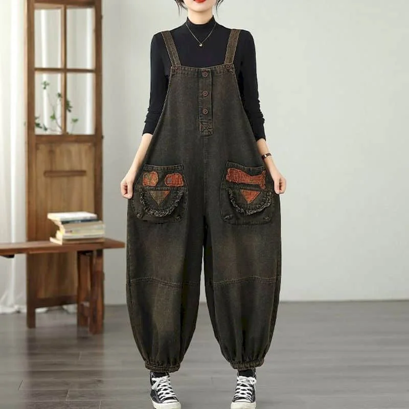 Denim Jumpsuits Loose Casual Harem Pants Korean Style Jeans Vintage Artistic Rompers One Piece Outfits Autumn Women Clothing
Denim Jumpsuits Loose Casual Harem Pants Korean Style Jeans Vintage Artistic Rompers One Piece Outfits Autumn Women Clothing