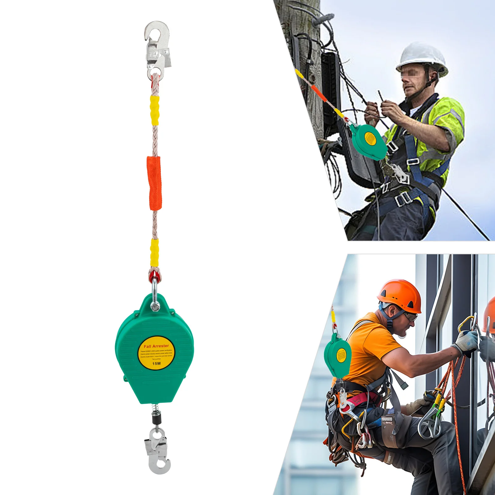 BYMAOCAR 49ft Self Retracting Lifeline, 330lbs Fall Protection for Engineering Construction, Electrical Maintenance Black/ Green
BYMAOCAR 49ft Self Retracting Lifeline, 330lbs Fall Protection for Engineering Construction, Electrical Maintenance Black/ Green
