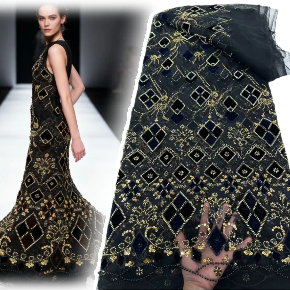 Latest Elegant French Sequin Lace Fabric 2026 African Nigerian Lace Fabric for Ladies' Party Dresses and Wedding Gowns 5Y 1880
Latest Elegant French Sequin Lace Fabric 2026 African Nigerian Lace Fabric for Ladies' Party Dresses and Wedding Gowns 5Y 1880