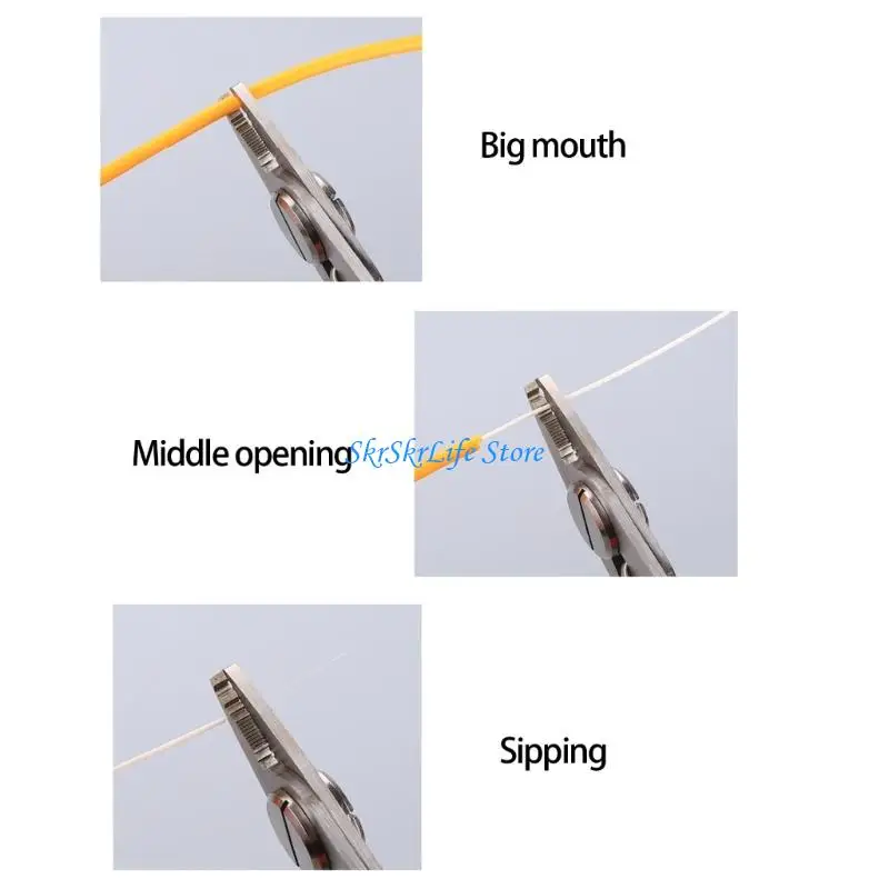E65E Professional 4 Port Fiber Cable Stripping Tool Adjustable Jaw Spring Mechanism Kevlars Shear Function
E65E Professional 4 Port Fiber Cable Stripping Tool Adjustable Jaw Spring Mechanism Kevlars Shear Function
