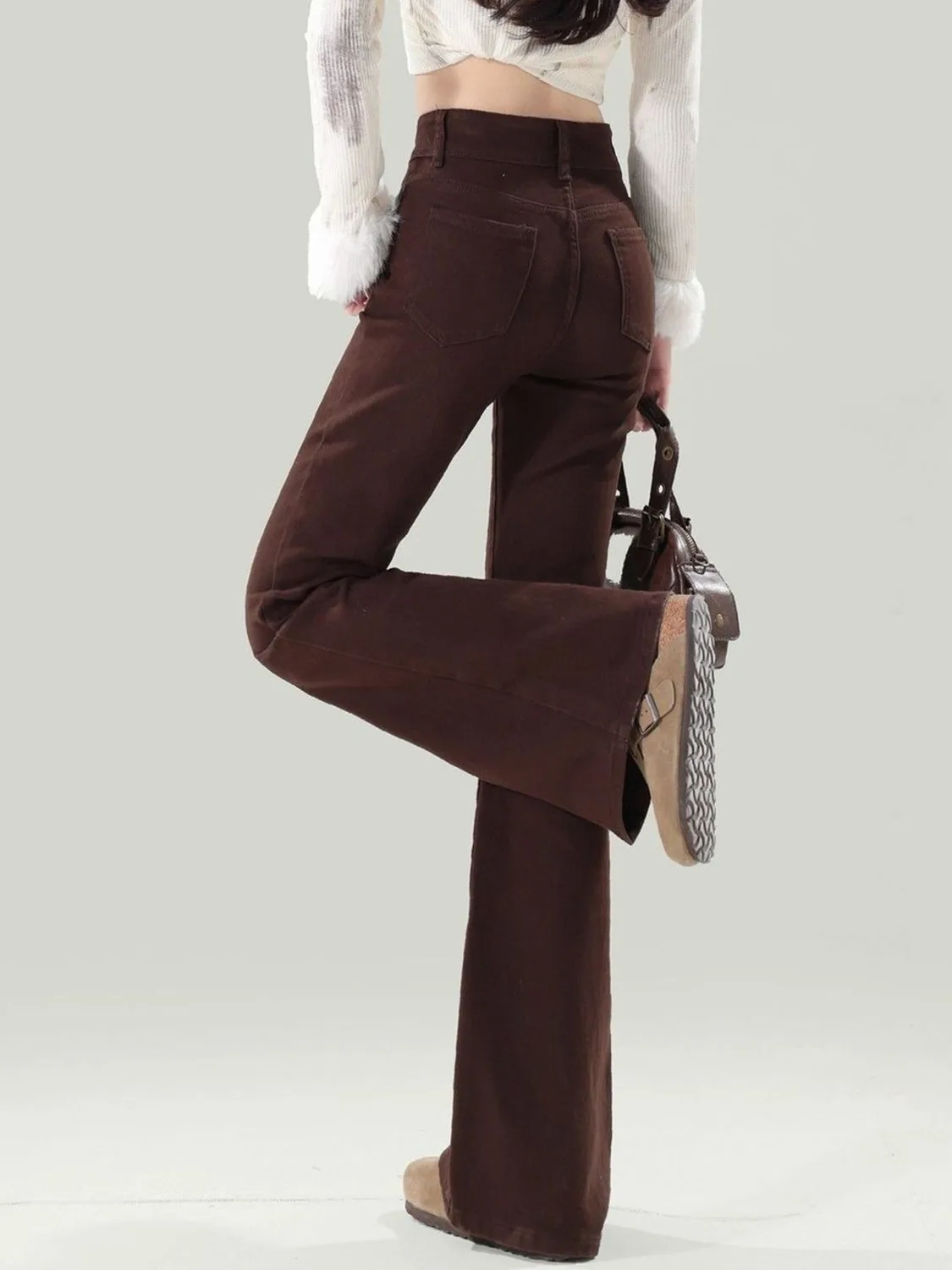 Women's High Waist Brown Denim Pants Flared Leg Vintage Wash Jean Trousers Button Waist Casual Retro Pants
Women's High Waist Brown Denim Pants Flared Leg Vintage Wash Jean Trousers Button Waist Casual Retro Pants