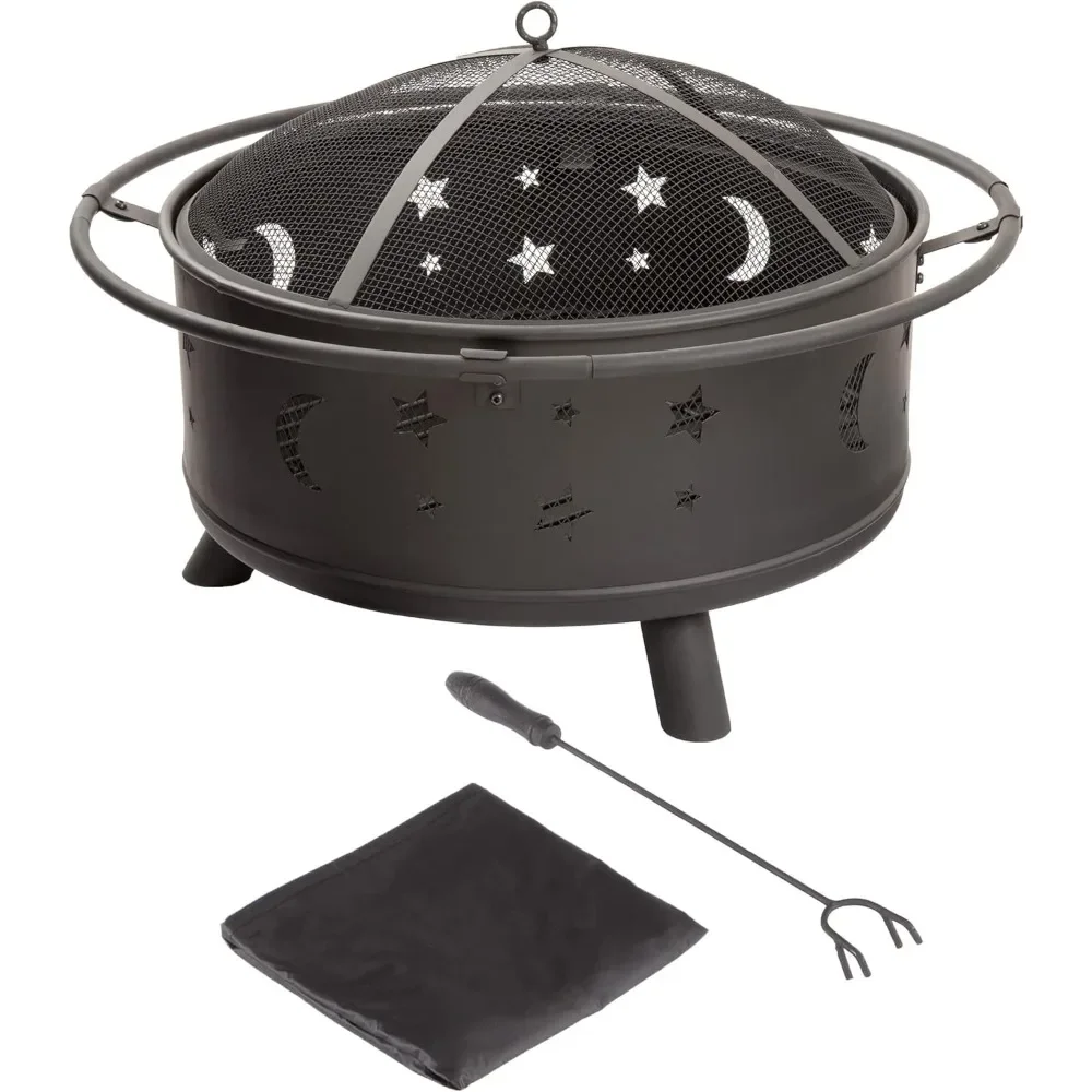 Fire Pit - 32 Inch Outdoor Wood Burning Fire Pit with Screen, Poker & Cover - Deck or Patio Outdoor Fire Pit
Fire Pit - 32 Inch Outdoor Wood Burning Fire Pit with Screen, Poker & Cover - Deck or Patio Outdoor Fire Pit