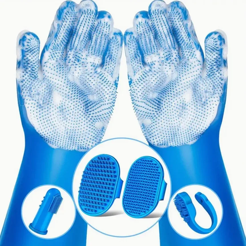 Dog bath gloves pet massage brush cat dog bath brush cleaning 6-piece set
Dog bath gloves pet massage brush cat dog bath brush cleaning 6-piece set