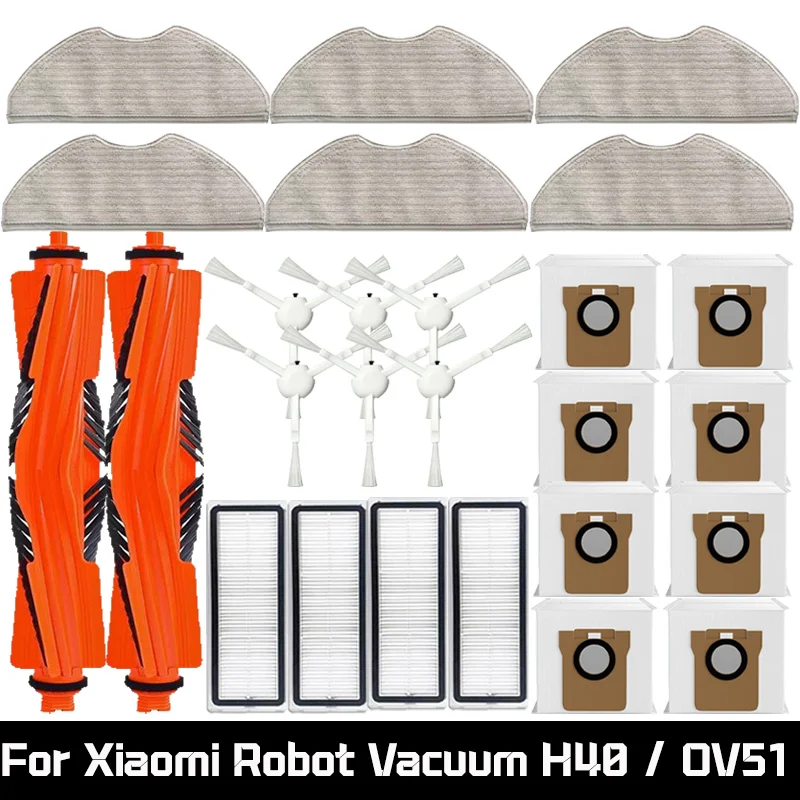 For Xiaomi Robot Vacuum H40 / OV51 Accessories Main Side Brush Mop Cloth HEPA Filter Dust Bag Replacement Spare Parts
For Xiaomi Robot Vacuum H40 / OV51 Accessories Main Side Brush Mop Cloth HEPA Filter Dust Bag Replacement Spare Parts