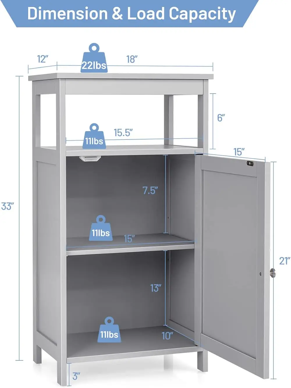 Bathroom Floor Cabinet, Multifunctional Freestanding Cabinet with Single Door and Adjustable , Side Cabinet for Room Office()
Bathroom Floor Cabinet, Multifunctional Freestanding Cabinet with Single Door and Adjustable , Side Cabinet for Room Office()