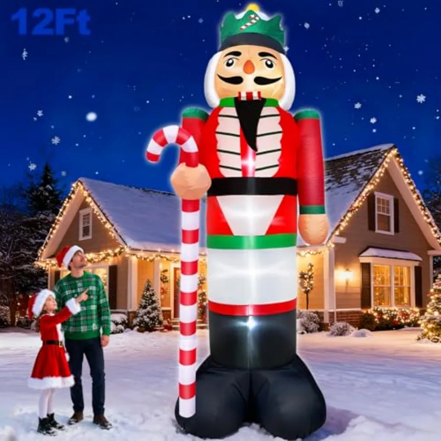 Outdoor Christmas inflatable nutcracker decoration, PVC material, red and white, 12 ft by 5.9 ft with built-in LED lights and c
Outdoor Christmas inflatable nutcracker decoration, PVC material, red and white, 12 ft by 5.9 ft with built-in LED lights and c