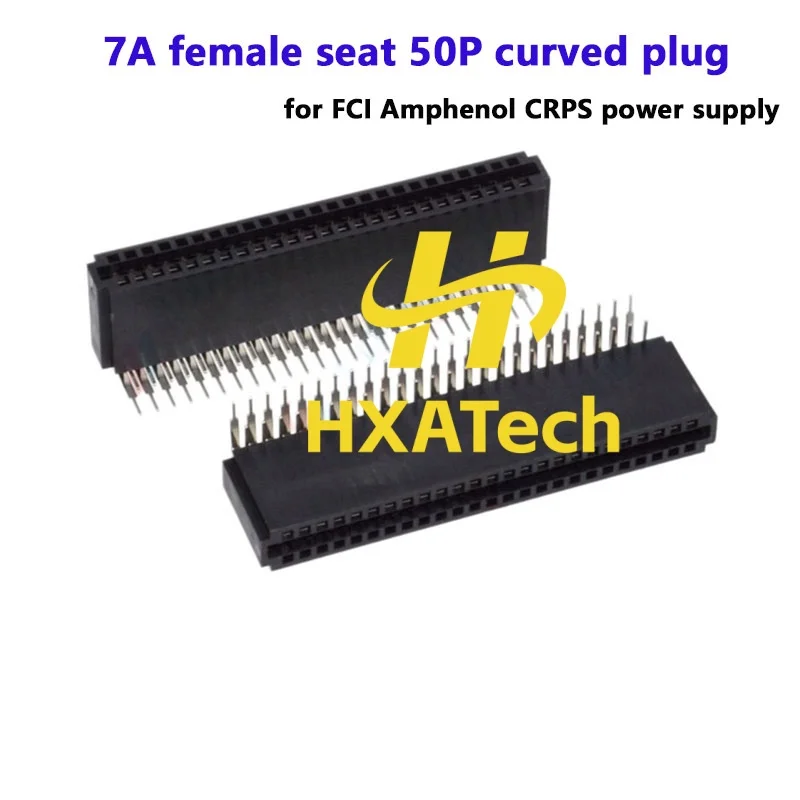 HXATech- 10035388-102LF 90 degree 2.54mm spacing7A female seat 50P curved plug for FCI Amphenol CRPS power supply
HXATech- 10035388-102LF 90 degree 2.54mm spacing7A female seat 50P curved plug for FCI Amphenol CRPS power supply