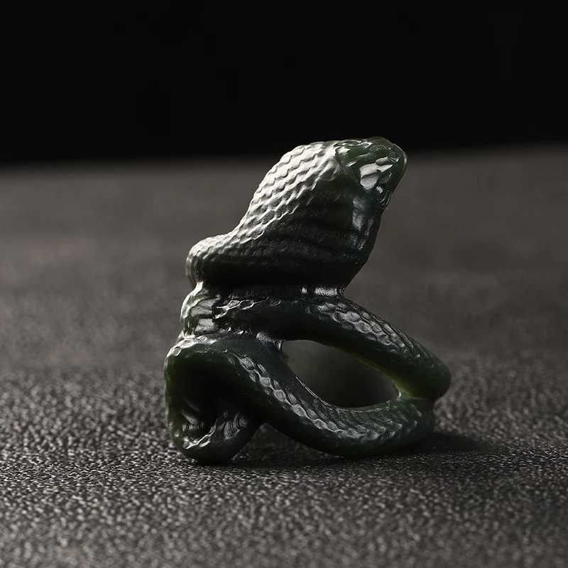 Natural Nephrite Green Jade Snake Ring Men Women Fine Jewelry Genuine Chinese Hetian Jade Carved Rings Cobra Snake Anillos Mujer
Natural Nephrite Green Jade Snake Ring Men Women Fine Jewelry Genuine Chinese Hetian Jade Carved Rings Cobra Snake Anillos Mujer