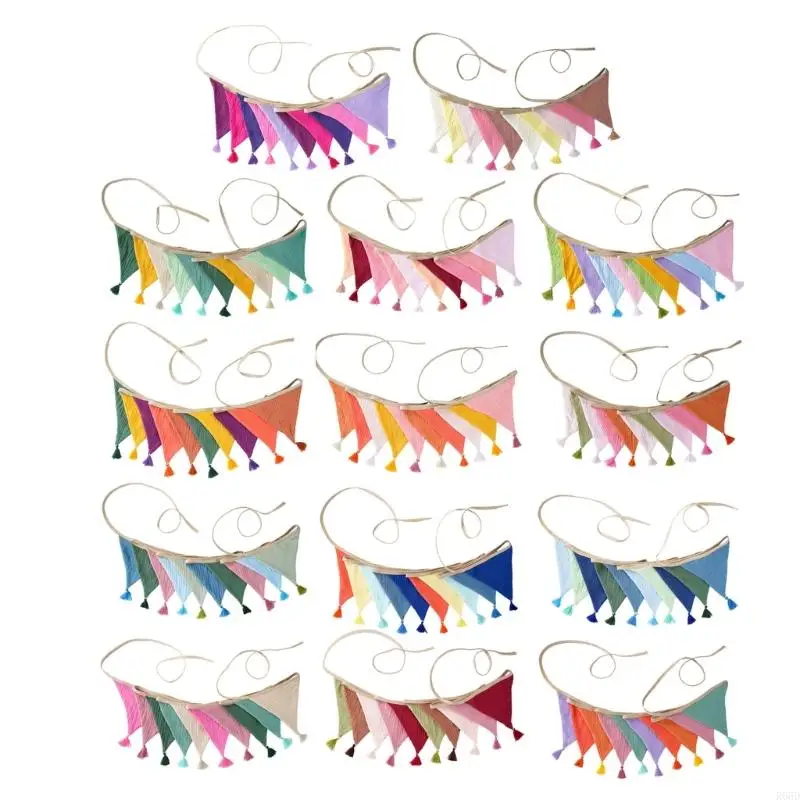 R66D Soft Double Layer Cotton Crepe Fabric Fringed Garland Bunting Banners For Kids Room Nursery Party Decorations
R66D Soft Double Layer Cotton Crepe Fabric Fringed Garland Bunting Banners For Kids Room Nursery Party Decorations