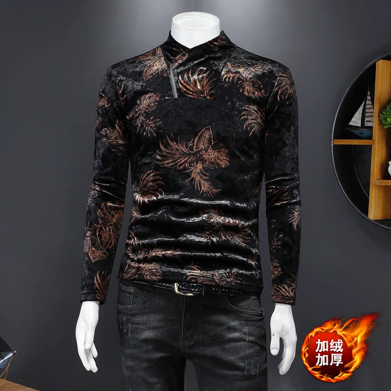 Zipper Designer Mens Clothes T Shirt Homme Long Sleeve Print Slim Winter Thick Quality Velvet Casual Luxury Turtleneck Camisetas
Zipper Designer Mens Clothes T Shirt Homme Long Sleeve Print Slim Winter Thick Quality Velvet Casual Luxury Turtleneck Camisetas