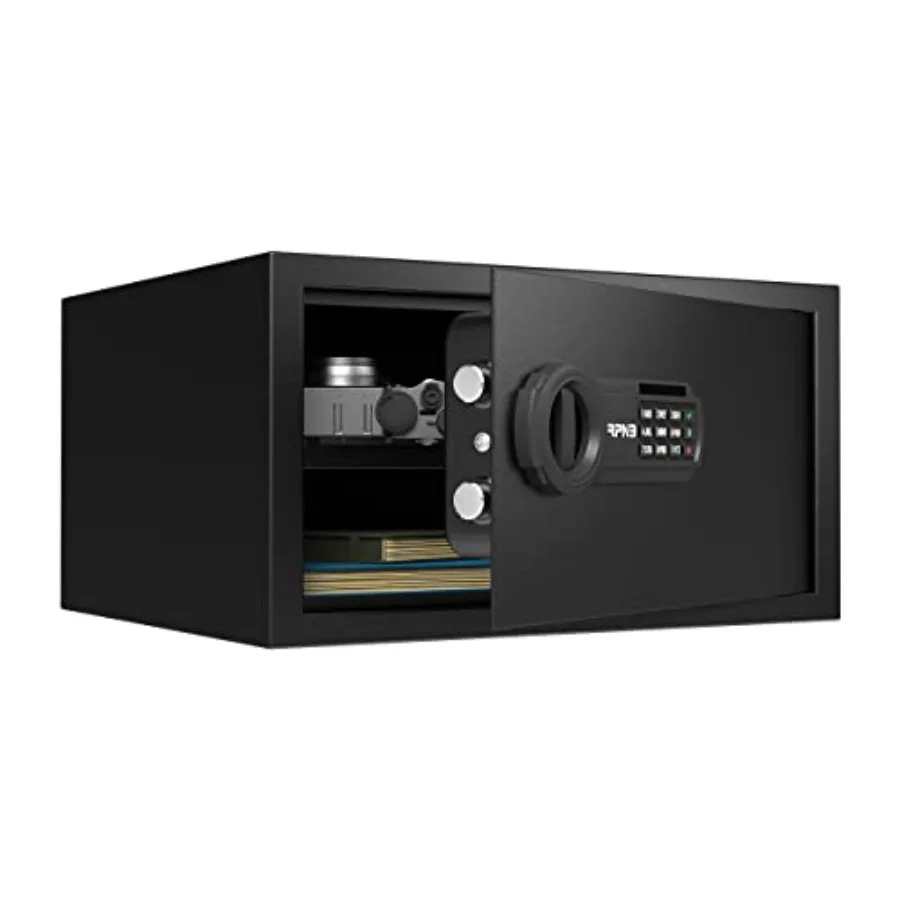 Deluxe Safe and Lock Box for Home Office Hotel Business Use, Steel Alloy Construction, Black, Digital Keypad Lock, 1.0 Cubic Fe
Deluxe Safe and Lock Box for Home Office Hotel Business Use, Steel Alloy Construction, Black, Digital Keypad Lock, 1.0 Cubic Fe