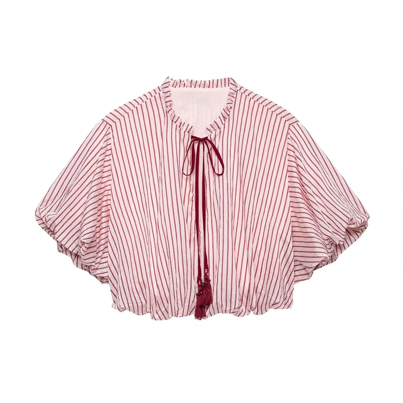 Summer Women's Short Sleeved Striped Casual Shirts Top 2026 New Fashionable Loose Short Tops
Summer Women's Short Sleeved Striped Casual Shirts Top 2026 New Fashionable Loose Short Tops
