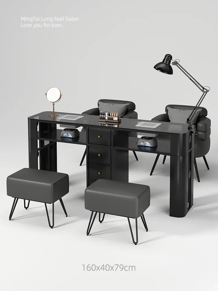 Mintailong Glass Manicure Table Manicure Table and Chair Set Vacuum Cleaner Simple Nail Salon Black Special Table
Mintailong Glass Manicure Table Manicure Table and Chair Set Vacuum Cleaner Simple Nail Salon Black Special Table
