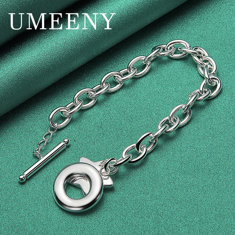 Fashion 925 Sterling Silver 8 Inch Exquisite Circle Star Bracelet Women Wedding Gift Party Jewelry
Fashion 925 Sterling Silver 8 Inch Exquisite Circle Star Bracelet Women Wedding Gift Party Jewelry