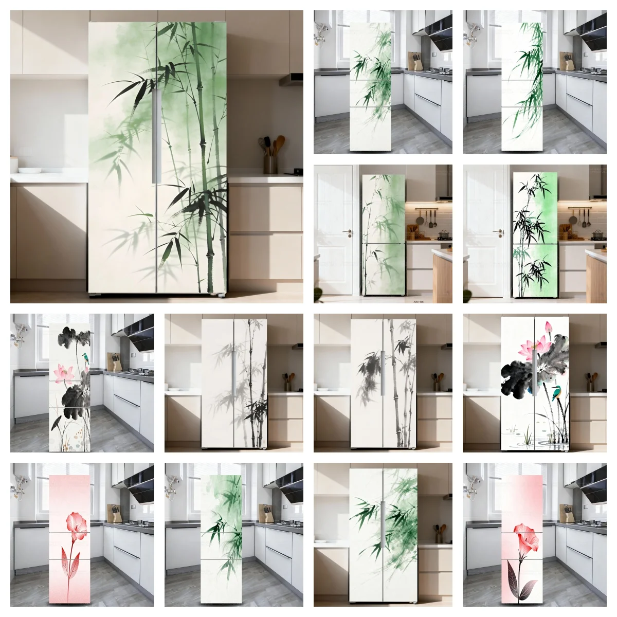 Oriental Ink Bamboo Art Fridge Wrap Stickers Waterproof Aesthetic Vinyl Sticker Kitchen Refrigerator Home Door Poster Decals
Oriental Ink Bamboo Art Fridge Wrap Stickers Waterproof Aesthetic Vinyl Sticker Kitchen Refrigerator Home Door Poster Decals