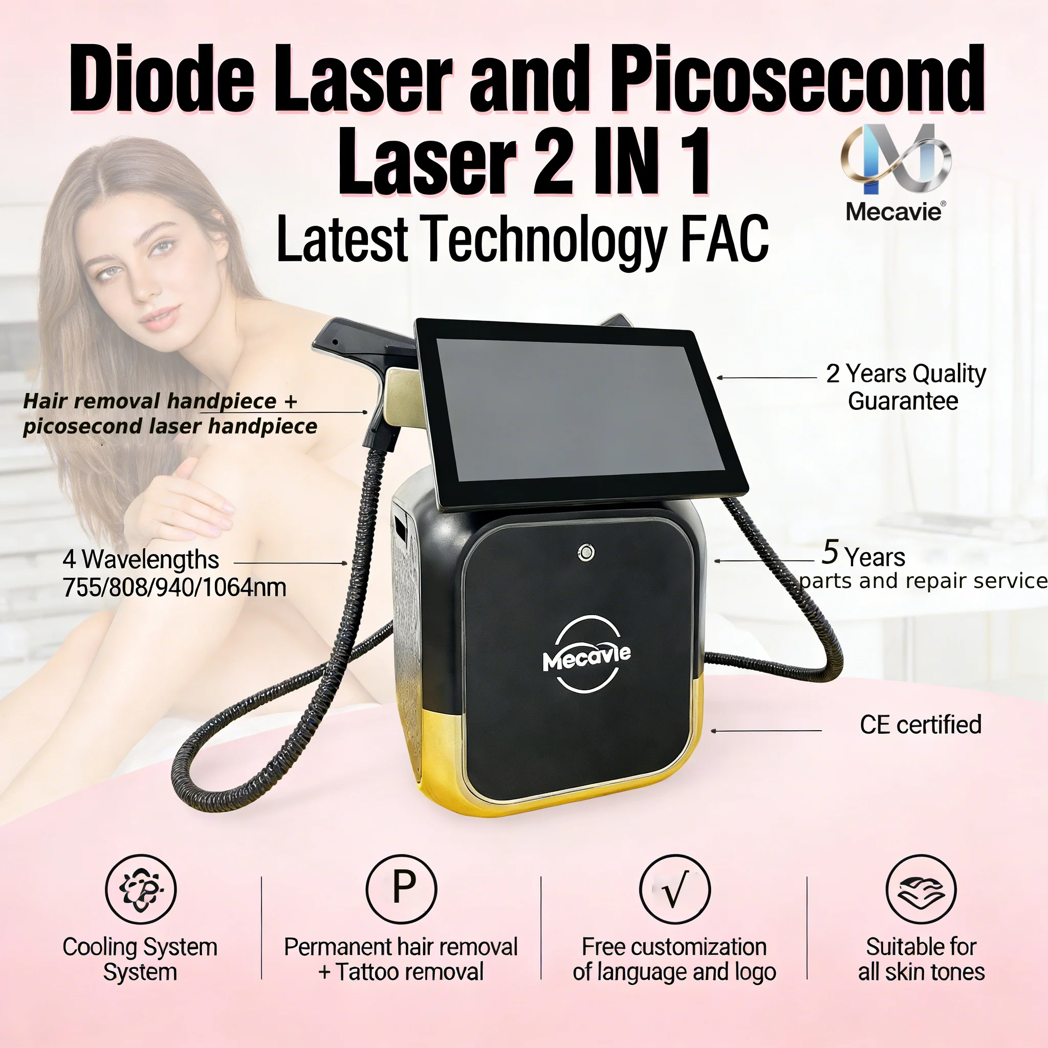 2026 pro Laser Hair Removal Machine 755/808/940/1064nm SHR Technology Permanent Results for All Skin Types CE Certified
2026 pro Laser Hair Removal Machine 755/808/940/1064nm SHR Technology Permanent Results for All Skin Types CE Certified