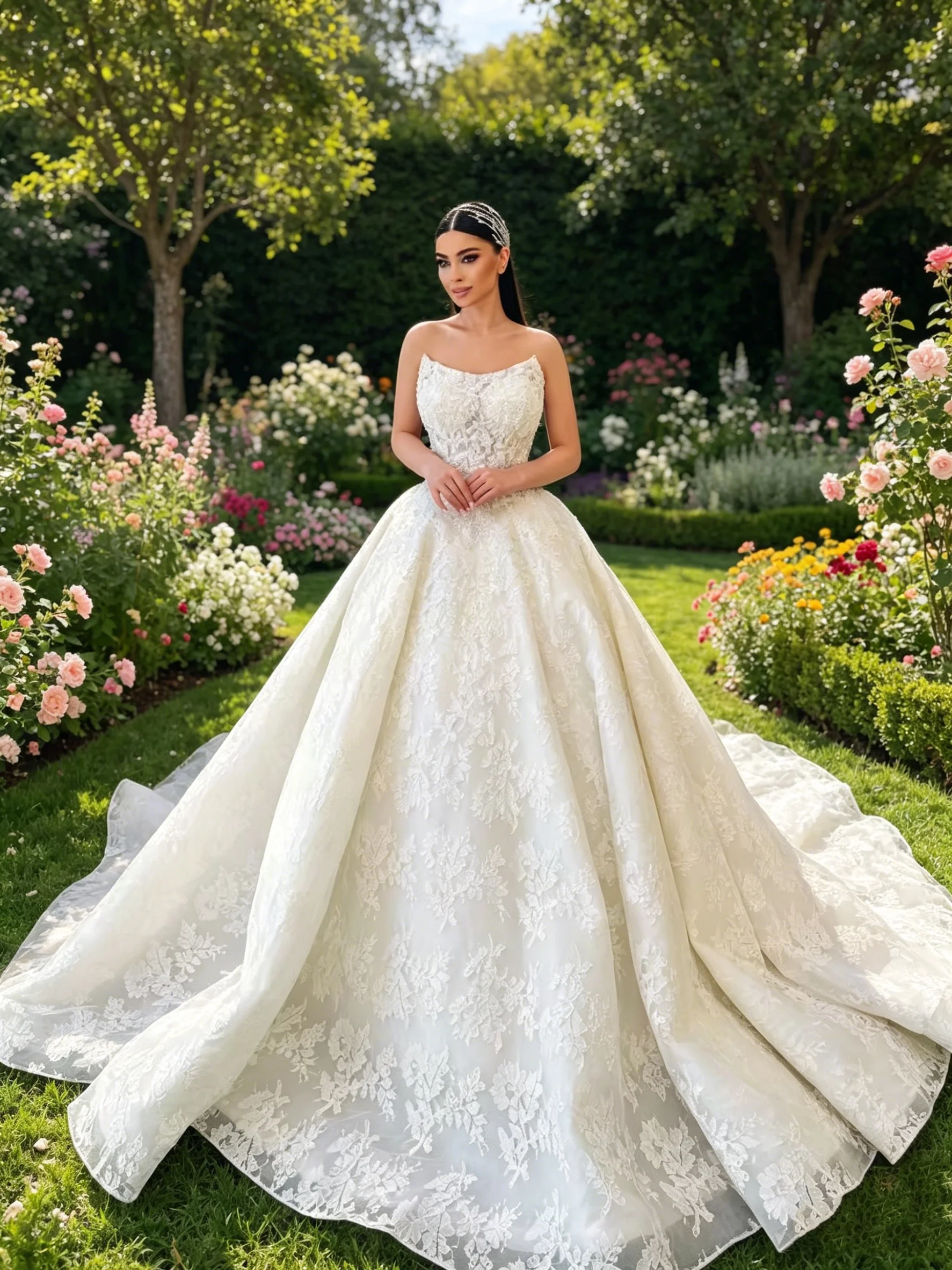 Vintage Lace Wedding Dresses Strapless Beaded Appliques Bridal Luxurious Gown Princess Dresses Customized Vestidos De Novia
Vintage Lace Wedding Dresses Strapless Beaded Appliques Bridal Luxurious Gown Princess Dresses Customized Vestidos De Novia