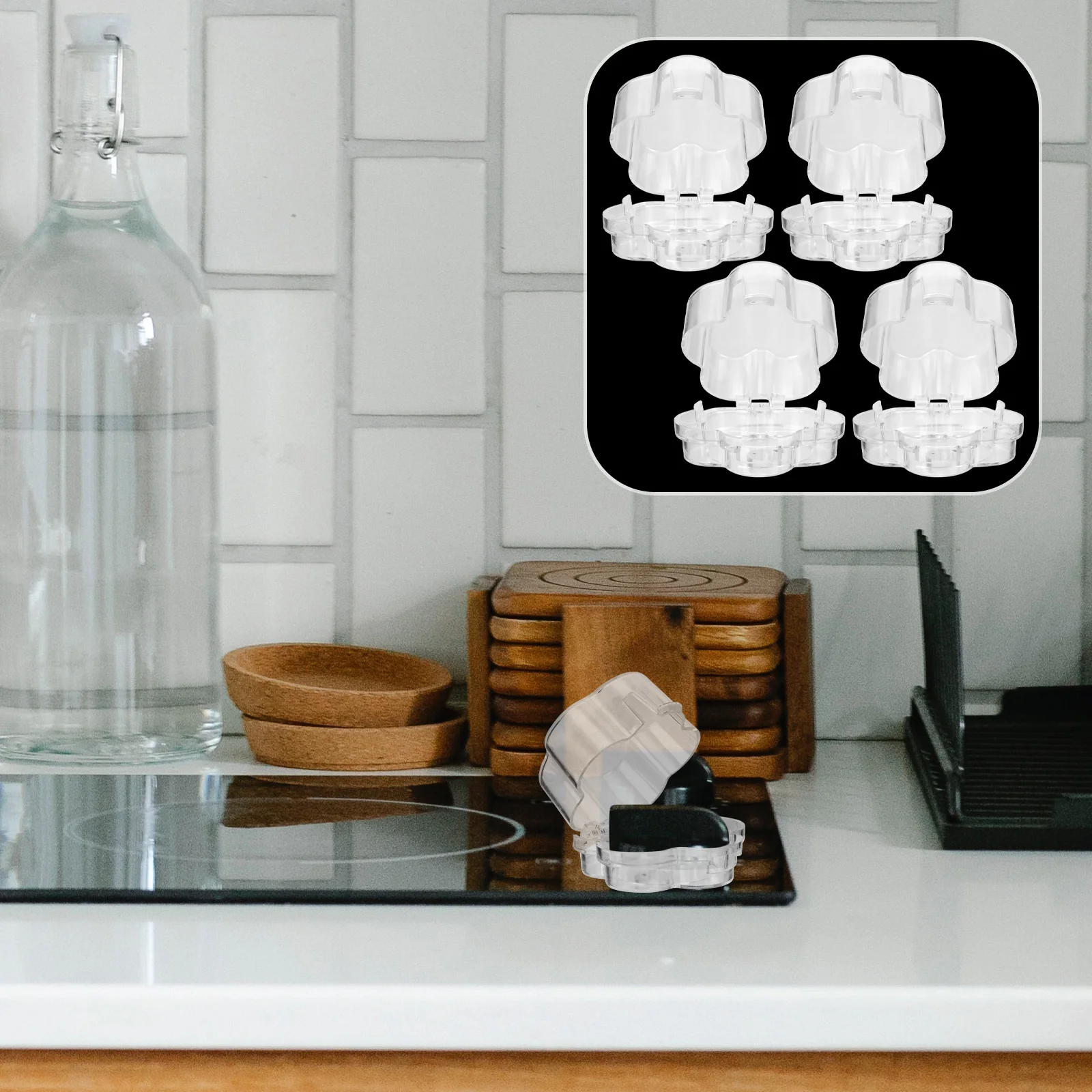 4pcs Stove Knob Covers Child Safety Gas Oven Locks Baby Proof Knobs Durable Plastic High Temperature Easy Install Convenient
4pcs Stove Knob Covers Child Safety Gas Oven Locks Baby Proof Knobs Durable Plastic High Temperature Easy Install Convenient