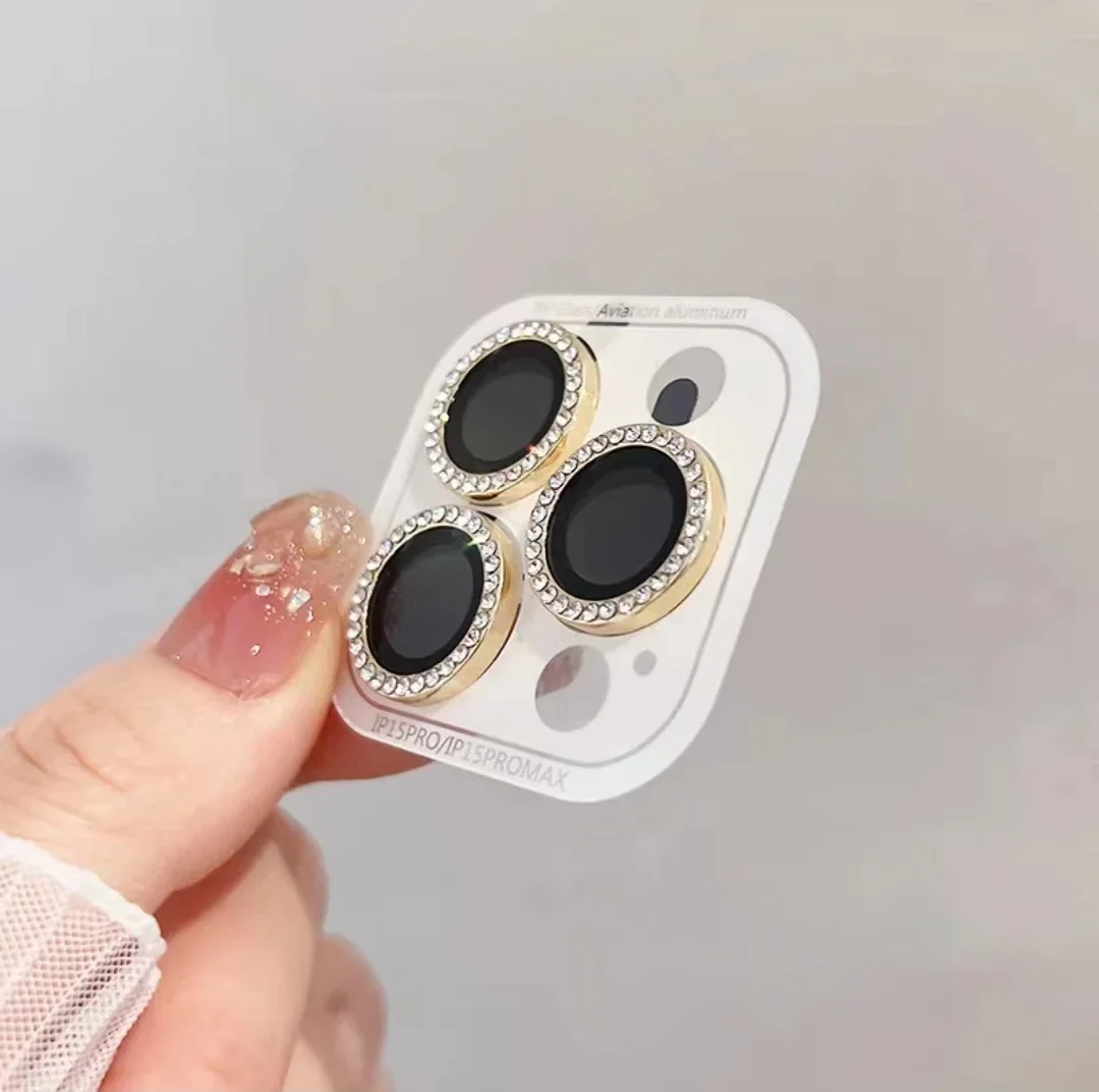 2-3Pcs Glitter Diamond Camera Lens Screen Protector For IPhone 17 16 15 Pro Max 12 Mini Plus 15Pro Tempered Glass Full Cover 2-3Pcs Glitter Diamond Camera Lens Screen Protector For IPhone 17 16 15 Pro Max 12 Mini Plus 15Pro Tempered Glass Full Cover