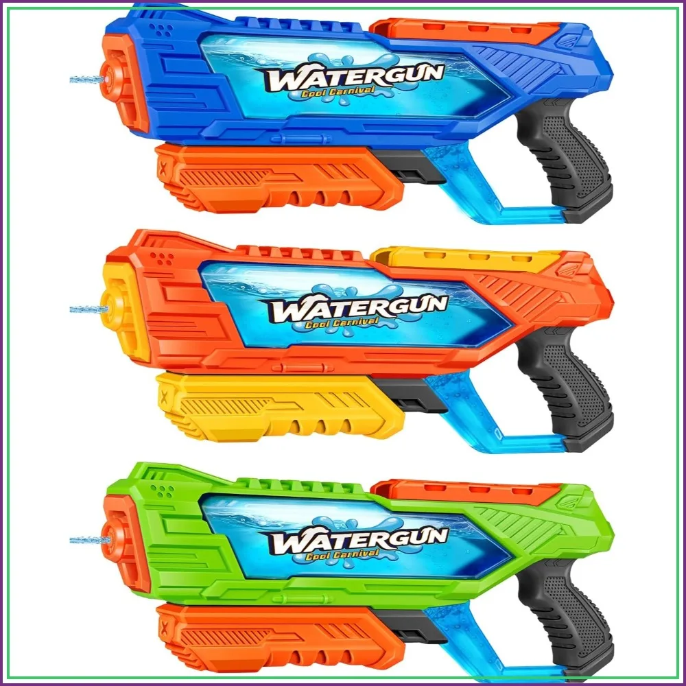 3-Pack 1000cc Water Guns for Kids Adults - Fast-Fill, 32ft Range, Pump Action Blaster for Pool Beach Summer Fun
3-Pack 1000cc Water Guns for Kids Adults - Fast-Fill, 32ft Range, Pump Action Blaster for Pool Beach Summer Fun