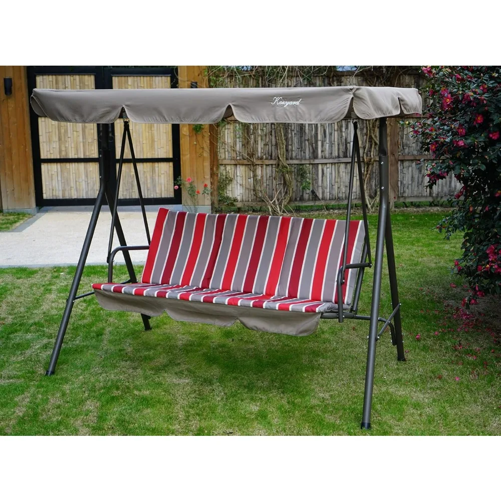 Swing Chair - Comfortable 3-Cushion Seats with Strong Steel Frame, Adjustable Canopy and Removable Cushion- Ideal Glider Swing
Swing Chair - Comfortable 3-Cushion Seats with Strong Steel Frame, Adjustable Canopy and Removable Cushion- Ideal Glider Swing