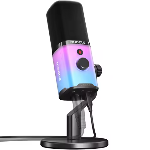 MAONO PD100X 게이밍 마이크, USB XLR 다이나믹 마이크, EQ 소프트웨어 RGB, 음소거, 헤드폰 잭, 게이머 스트리밍 팟캐스트 PC용 마이크 PS5/4