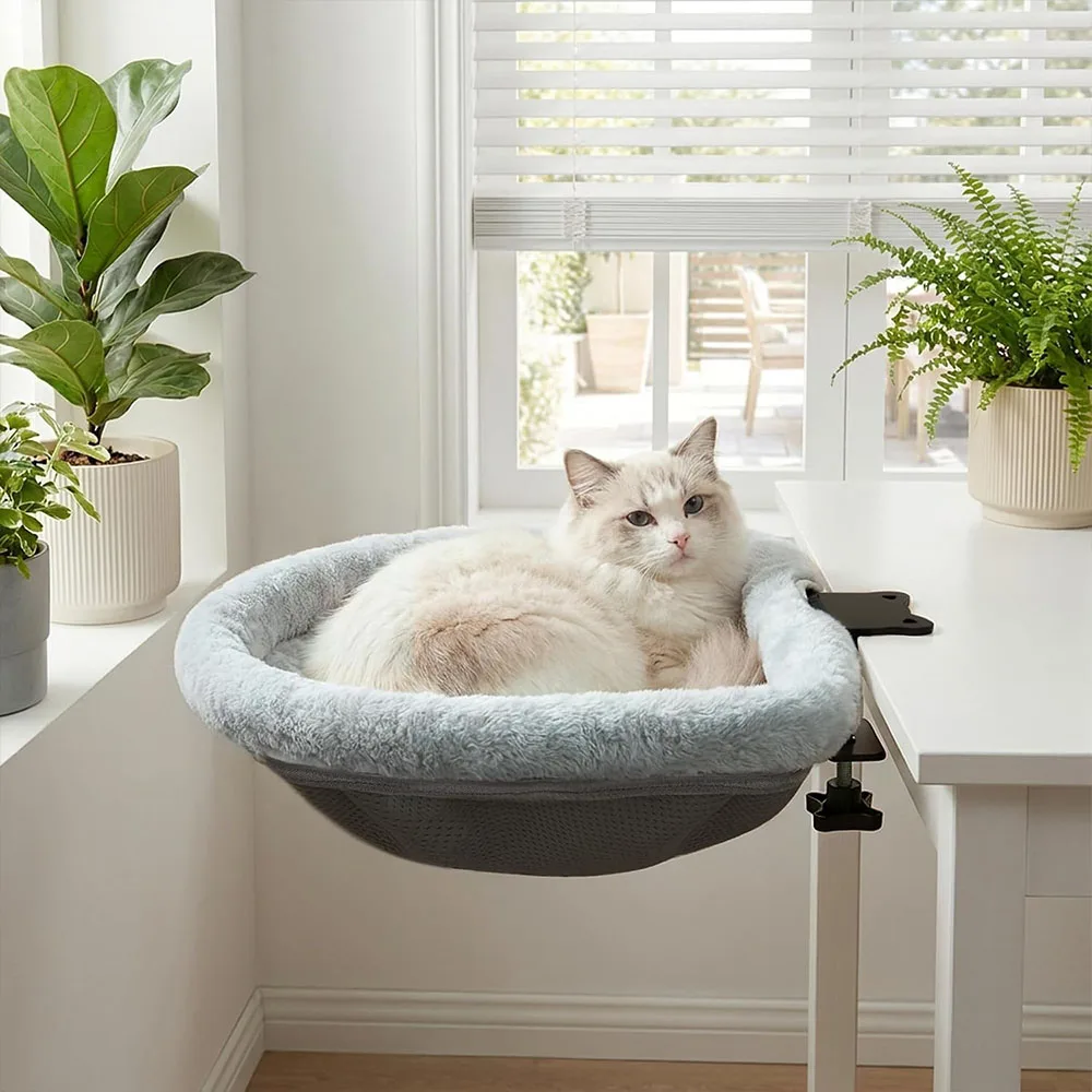 Cat Desk Bed for Cats - Foldable & Sunken Design, Space-Saving Semi-Circular Cat Bed, Suitable for Various Desktops
Cat Desk Bed for Cats - Foldable & Sunken Design, Space-Saving Semi-Circular Cat Bed, Suitable for Various Desktops