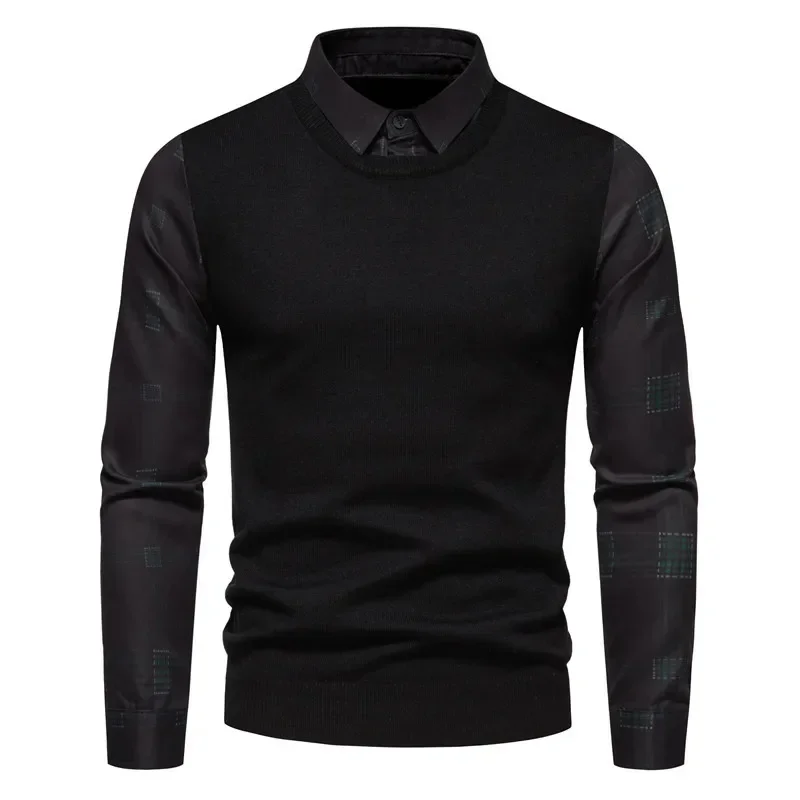 2023 Autumn and Winter New Men's Sweater Slim Fit Splice Fake Two Piece Shirt Collar Men's Knitted Shirt Coat
2023 Autumn and Winter New Men's Sweater Slim Fit Splice Fake Two Piece Shirt Collar Men's Knitted Shirt Coat