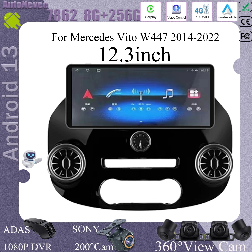 12.3 Inch For Mercedes Benz Vito W447 2014 - 2021 Android Auto Car Radio Multimedia Video Player Navigation GPS Head Unit Stereo
12.3 Inch For Mercedes Benz Vito W447 2014 - 2021 Android Auto Car Radio Multimedia Video Player Navigation GPS Head Unit Stereo