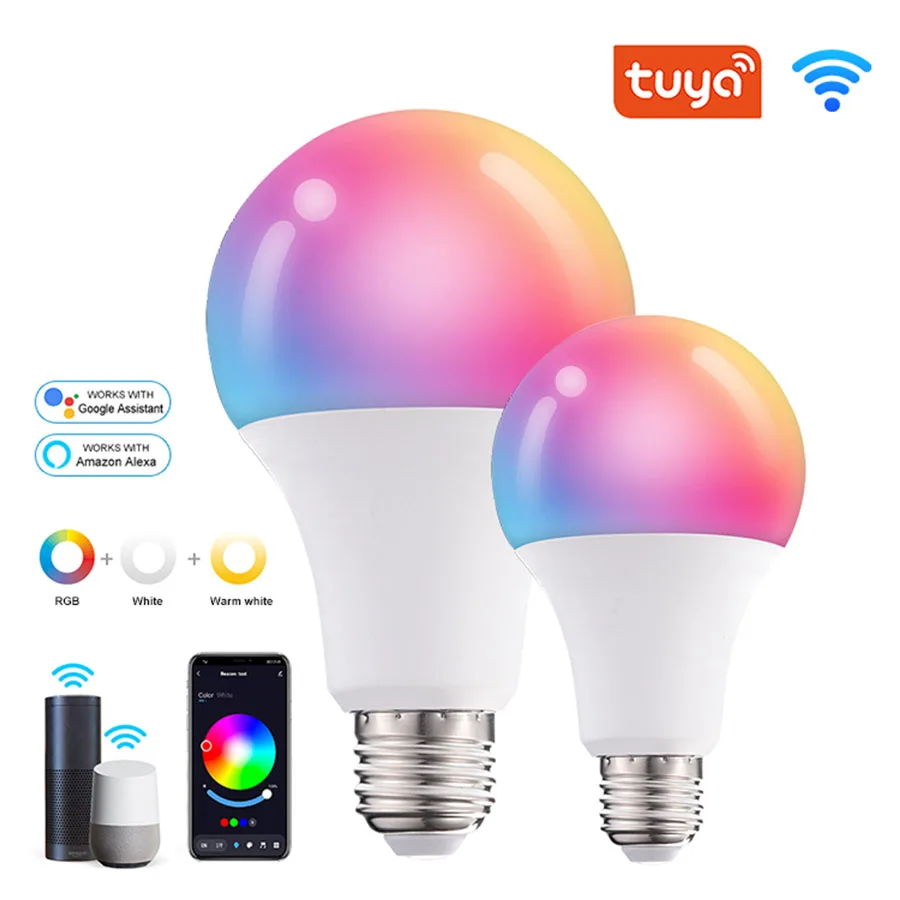 Tuya Smart WiFi LED Bulb Light E27 10W 15W 20W AC 220V 110V RGB Dimmable LED Lamp Works With Alexa Google Home APP Voice Control
Tuya Smart WiFi LED Bulb Light E27 10W 15W 20W AC 220V 110V RGB Dimmable LED Lamp Works With Alexa Google Home APP Voice Control