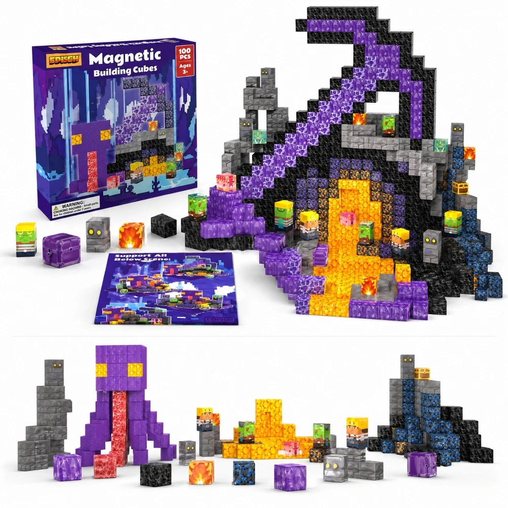 FUNXINEE NEW Purple Alien Mine Magnetic Building Blocks, Light Monster DIY Model Box, 3D Decor STEM Toy, Creative Gift for Kids
FUNXINEE NEW Purple Alien Mine Magnetic Building Blocks, Light Monster DIY Model Box, 3D Decor STEM Toy, Creative Gift for Kids