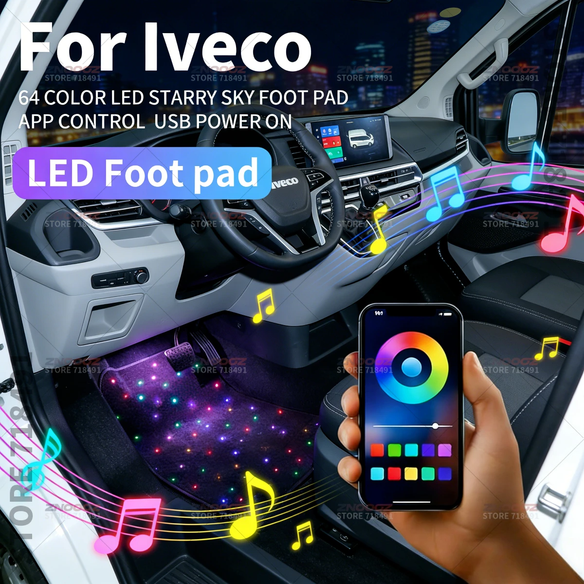 For Iveco Daily Eurocargo S-WAY X-WAY STRALIS TRAKKER BUS MASSIF ASTRA USB Car LED Starry Sky Foot Mat DIY Can Be Cut
For Iveco Daily Eurocargo S-WAY X-WAY STRALIS TRAKKER BUS MASSIF ASTRA USB Car LED Starry Sky Foot Mat DIY Can Be Cut