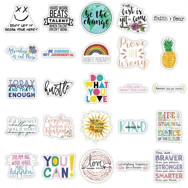 150PCS Inspirational Stickers For Water Bottle Affirmation Quote Positive Stickers Decals Trendy Waterproof Word Decal Kid Toys
150PCS Inspirational Stickers For Water Bottle Affirmation Quote Positive Stickers Decals Trendy Waterproof Word Decal Kid Toys