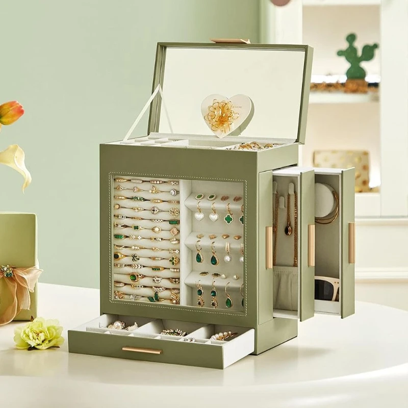 Leather Jewelry Organizer Boxes Large Jewelry Storage Case Luxury Ring Necklaces Box Multifunctional Jewellery Display Cases
Leather Jewelry Organizer Boxes Large Jewelry Storage Case Luxury Ring Necklaces Box Multifunctional Jewellery Display Cases