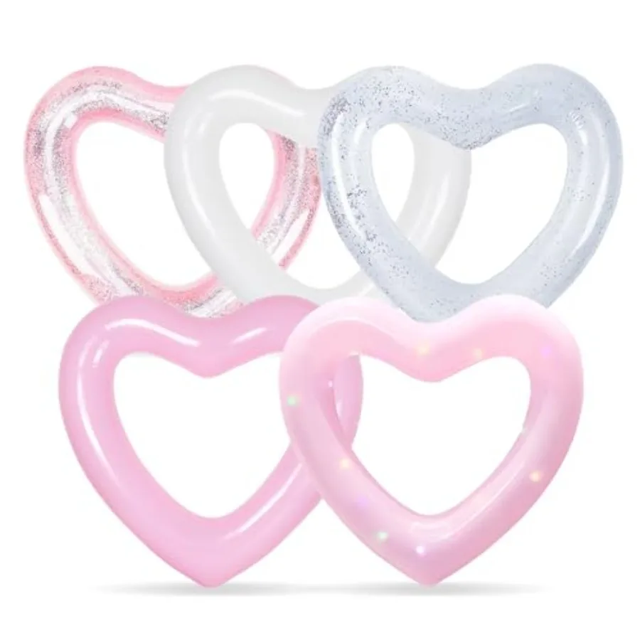 5PCS inflatable heart pool float for summer beach party: PVC material, red color, extra-thick design for durability and comfort
5PCS inflatable heart pool float for summer beach party: PVC material, red color, extra-thick design for durability and comfort