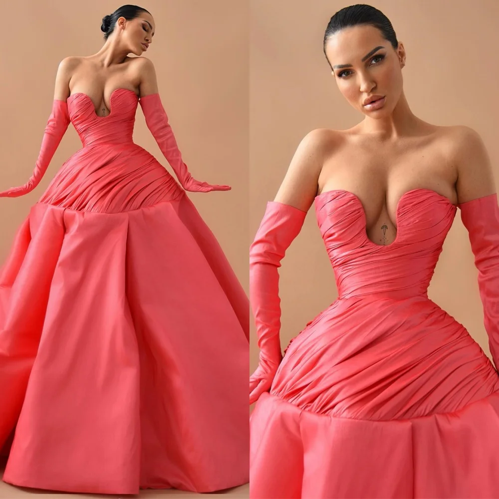 Customized High Quality Satin Evening Dress Modern Strapless Homecoming Dresses Temperament Lace Up Back Vestido De Festa
Customized High Quality Satin Evening Dress Modern Strapless Homecoming Dresses Temperament Lace Up Back Vestido De Festa