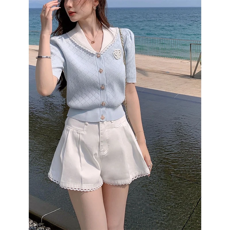 Peter Pan Collar Knitting Cardigan Women Summer Simplicity Office Lady Solid Color Thin Knitwear Fashion All-match Sweet Tops
Peter Pan Collar Knitting Cardigan Women Summer Simplicity Office Lady Solid Color Thin Knitwear Fashion All-match Sweet Tops