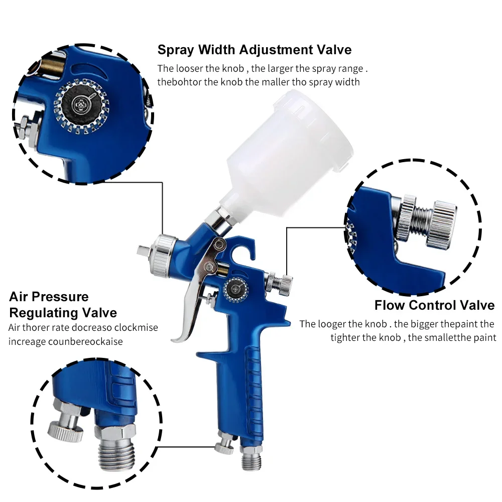 Paint Spray Guns 0.8/1.0mm Nozzles Airbrush 125ml HVLP Professional Pneumatic Paint Spray Gun For Painting Aerograph Cars Tools
Paint Spray Guns 0.8/1.0mm Nozzles Airbrush 125ml HVLP Professional Pneumatic Paint Spray Gun For Painting Aerograph Cars Tools