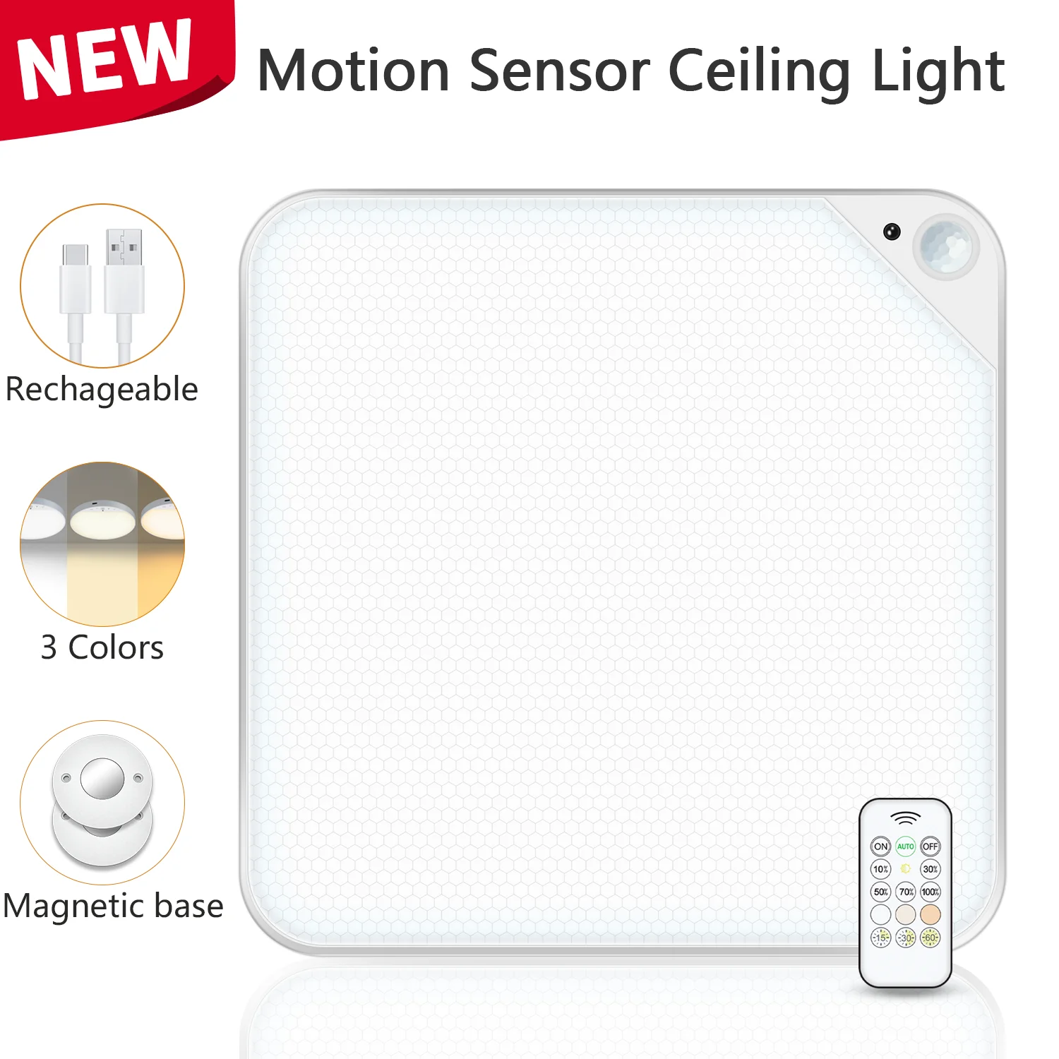 WILLED 8W Rechargeable Motion Sensor Ceiling Light with Remote 5000mAh battery Magnetic LED for Shower Garage Hallway Closet
WILLED 8W Rechargeable Motion Sensor Ceiling Light with Remote 5000mAh battery Magnetic LED for Shower Garage Hallway Closet