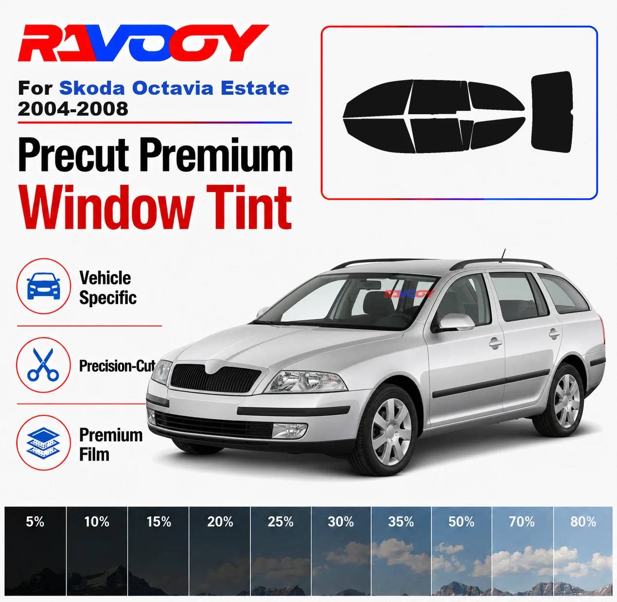 Premium Precut Window Tint Kit Front Rear Windows Rear Windshield For Skoda Octavia Estate 2004-2008 Car Solar Nano Ceramic Film
Premium Precut Window Tint Kit Front Rear Windows Rear Windshield For Skoda Octavia Estate 2004-2008 Car Solar Nano Ceramic Film