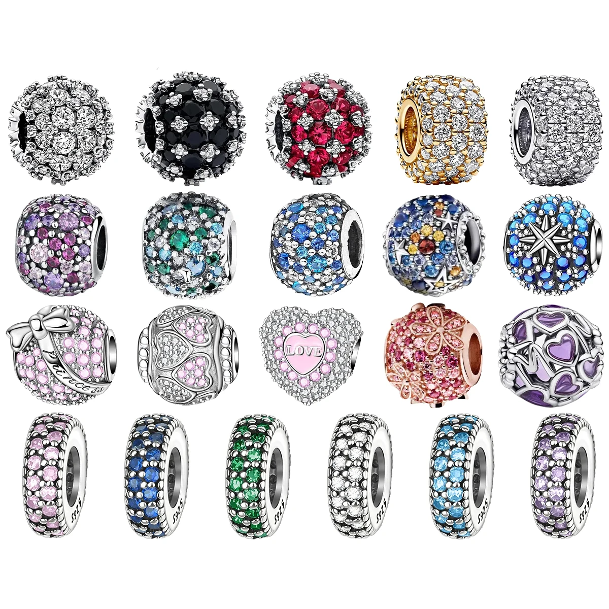Colorful Full Diamond Charms 925 Sterling Silver Heart Blooming Rose Round Beads Pendant Fit Original Bracelets Necklace Jewelry
Colorful Full Diamond Charms 925 Sterling Silver Heart Blooming Rose Round Beads Pendant Fit Original Bracelets Necklace Jewelry