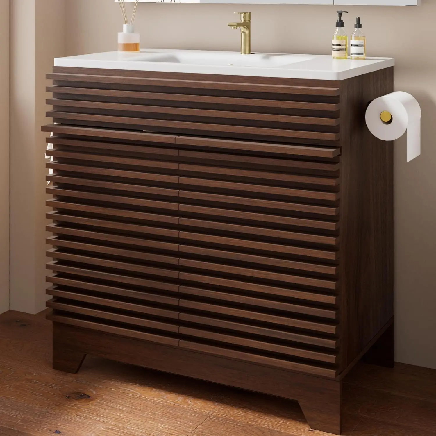 32-дюймовый туалетный столик для ванной комнаты с керамической раковиной — отдельно стоящий современный туалетный столик для хранения в ванной комнате с рифленым дизайном, по индивидуальному заказу
32-дюймовый туалетный столик для ванной комнаты с керамической раковиной — отдельно стоящий современный туалетный столик для хранения в ванной комнате с рифленым дизайном, по индивидуальному заказу