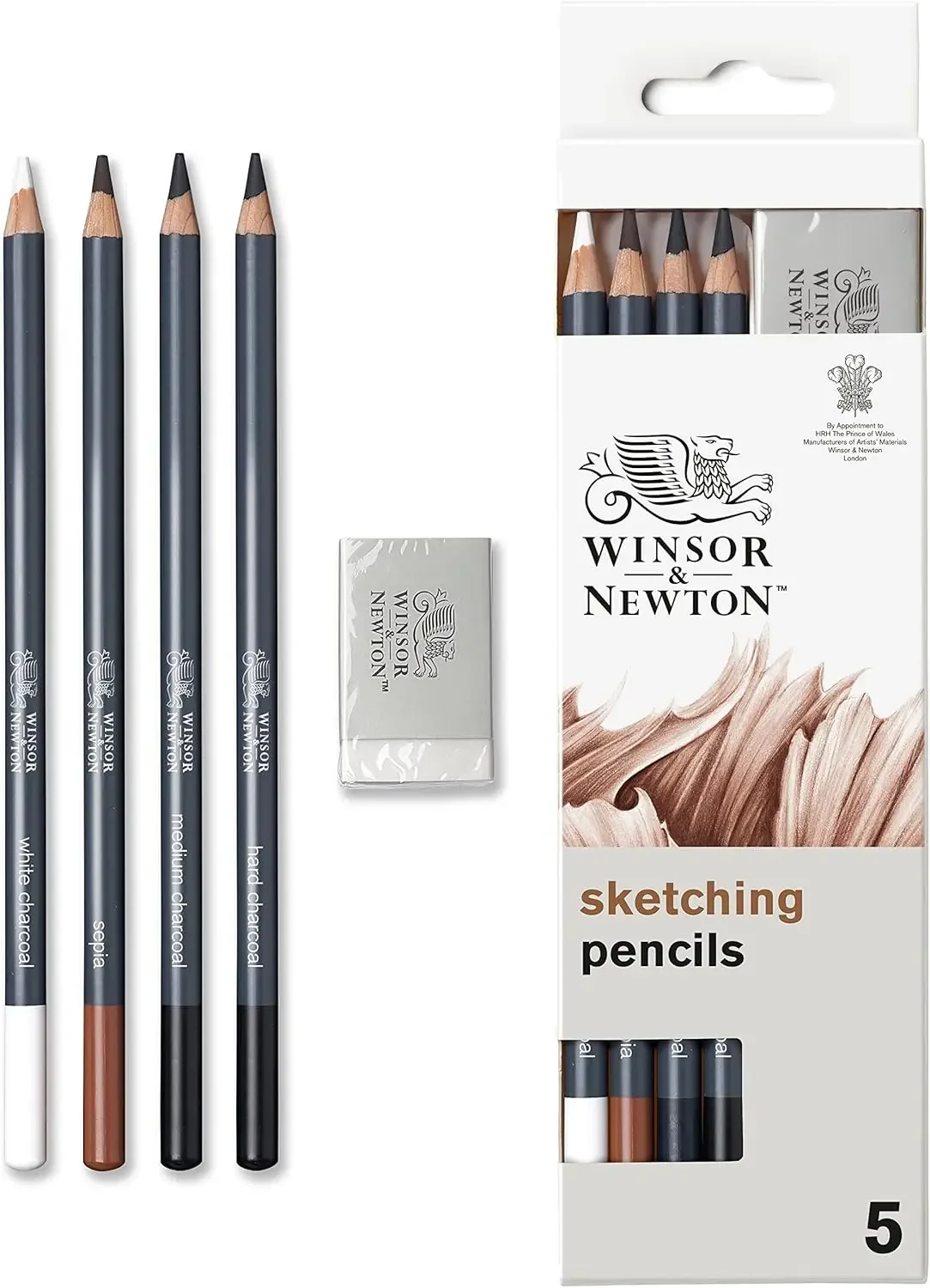 Professional Sketching Pencil Set of 5 - Charcoal, Sepia & White Charcoal with Eraser
Professional Sketching Pencil Set of 5 - Charcoal, Sepia & White Charcoal with Eraser