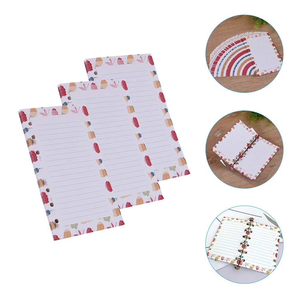 3 Books Loose Leaf Notepad Refills Planner Paper Replacement Refill Paper Hard-Wearing Smooth Surface Suitable for School Travel 
3 Books Loose Leaf Notepad Refills Planner Paper Replacement Refill Paper Hard-Wearing Smooth Surface Suitable for School Travel